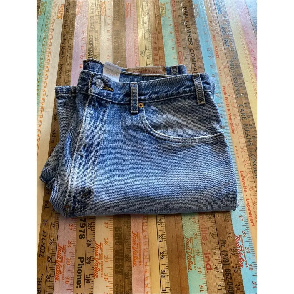 Vintage Levis Jeans 505 Mens 38x30 Blue 90s Denim 505 Distress Fade Classic